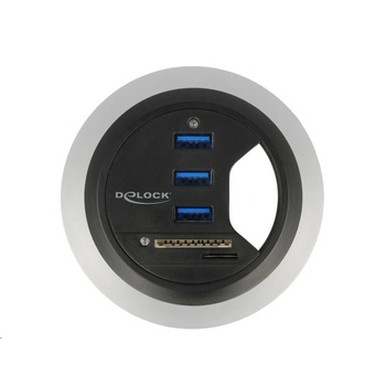 Delock 3 portos asztalba építhető USB 3.0 Hub + kártyaolvasó (62869) (Delock 62869) (Delock 62869)