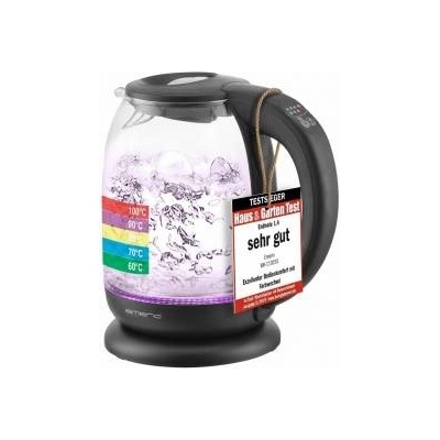 Emerio kettle | TEST WINNER Home & Garden Test 02/2019 | made of high-quality borosilicate glass | with temperature selection (60-70-80-90-100°C) | AutoOff & boil-dry protection & warm keeping | 2200W | WK-119255.5