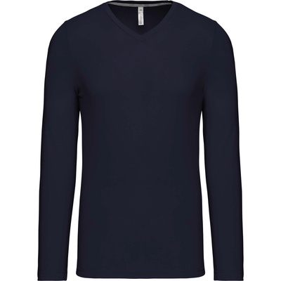 Kariban v-neck k358 / Мъжка тениска с дълъг ръкав - тъмносиня m (20k35800302)
