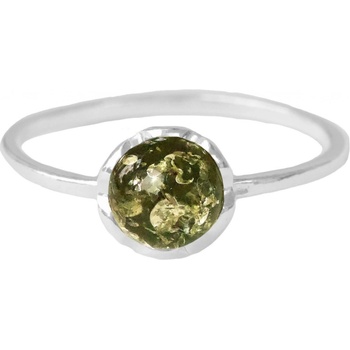 jantario Jantárový prsteň Drobné očko zelený 660307