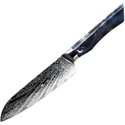 HARAHU Дамаски кухненски нож SE-37602 - Santoku / Син KP37602 (SE-37602)