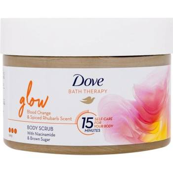Dove Bath Therapy Glow intenzívny telový peeling Blood Orange & Rhubarb 295 ml