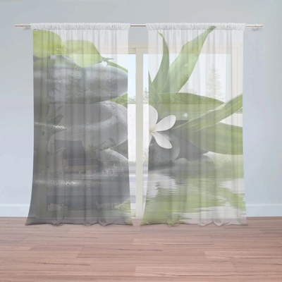 Sablio Záclony Kvet s kameňmi: 2ks 150x250cm