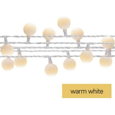 EMOS LED světelný cherry řetěz kuličky 2,5 cm 4 m venkovní i vnitřní teplá bílá časovač