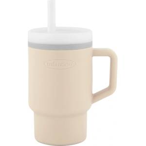 Infantino Силиконова чаша със сламка Infantino, 270 ml, Пясъчно бяла (IN308032)