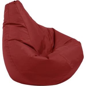 Pufrelax Пуф круша за деца 4-14 г. , 160л. , Nirvana Light - Teteron Red, За открито, Перящ се калъф, Пълнеж от Полистиролни перли (PUF-G-NL-TEX-RED)