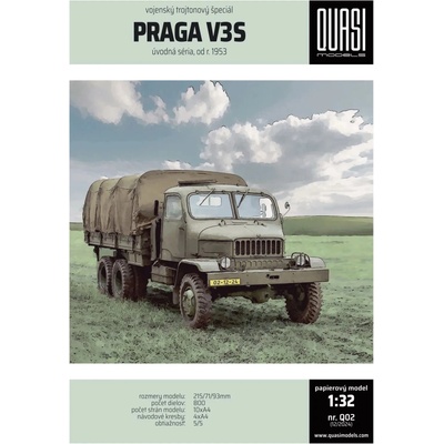 QUASImodels Papierový model Praga V3S Valník