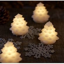 SIRIUS Led sviečka stromček sada 4ks biela 7,5 cm