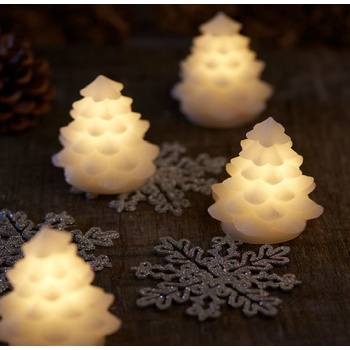 SIRIUS Led sviečka stromček sada 4ks biela 7,5 cm