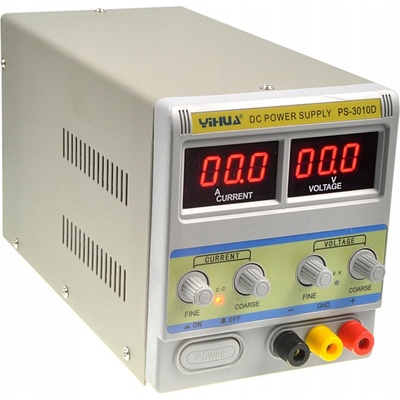 Yihua 3010 D Laboratorní napájecí zdroj 30V 10A 2 displeje CV CC ventilátor
