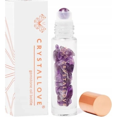 Crystallove Amethyst Oil Bottle roll-on s kryštálmi plniteľný 10 ml