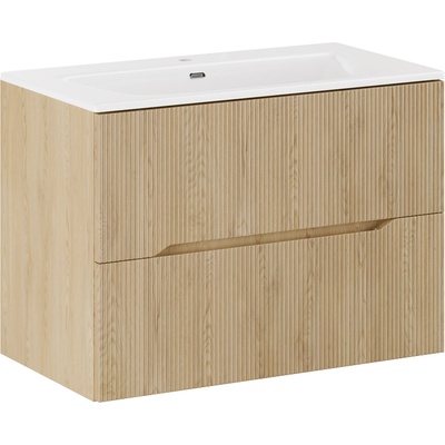 Comad Koupelnová skříňka s keramickým umyvadlem Nordic Cremona 80 cm - dub cremona