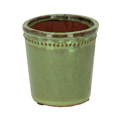 Esschert Design Květináč glazovaný, zelená, 12cm PP024
