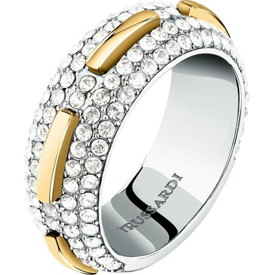 Trussardi bicolor prsteň z ocele Concept TJAYY12012