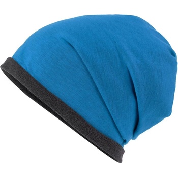 Single beanie MB7131 jasně modrá tmavě šedá
