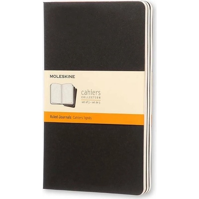 Moleskine zošity linajkové čierne L 3ks