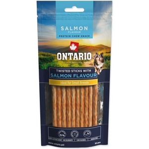 ONTARIO Лакомство Ontario Protein вкус сьомга, дъвчаща усукана пръчица 10бр 12, 7см (214-856364)