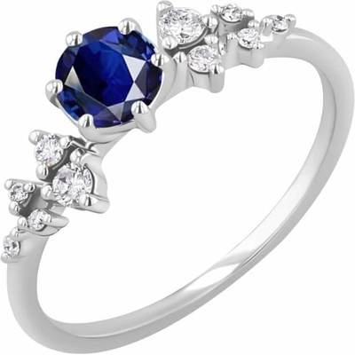 Eppi Zásnubný prsteň so zafírom a diamantmi Olha R48596