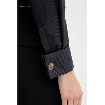 Elisabetta Franchi Памучно боди Elisabetta Franchi в тъмносиньо с изчистен дизайн CB00256E2 (CB00256E2)