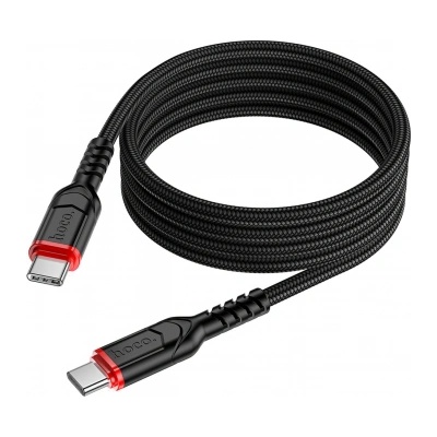 hoco. Плетен кабел Hoco X59 Victory USB-C to USB-C Cable, 60W, 3A, 1 метър, Черен (X59 Victory)