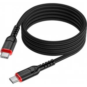 hoco. Плетен кабел Hoco X59 Victory USB-C to USB-C Cable, 60W, 3A, 1 метър, Черен (X59 Victory)