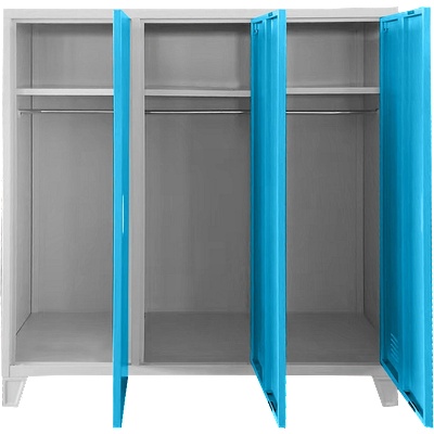 Carmen Метален шкаф Carmen CR-1605-3 JZ - сив / светлосин (3580179_8)