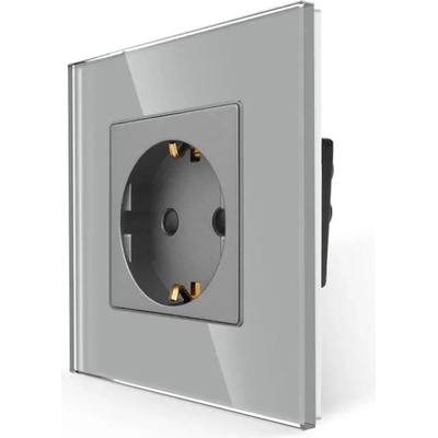 Luxon КОНТАКТ С ДЕТСКА ЗАЩИТА И РАМКА СТЪКЛО СИВ luxon (737494803113)