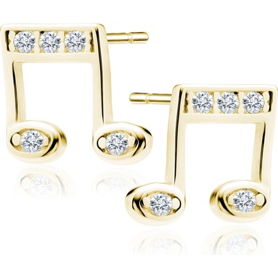 Lunica stříbrné náušnice zlaTÉ NOTY 0109