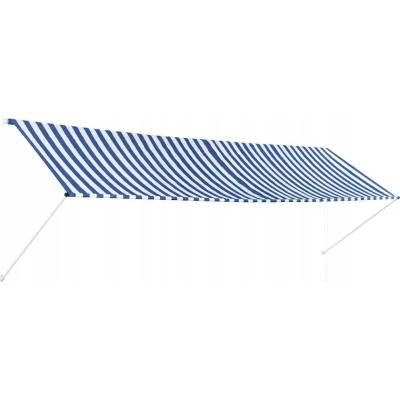 ZBXL Zatahovací markýza modro-bílá 400 x 150 cm