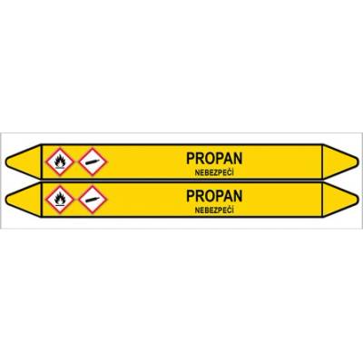 Značení potrubí, propan,2 ks, 450 × 52 mm PZ 007754