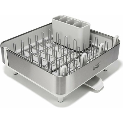 Nastaviteľný plastový odkvapkávač v striebornej farbe 35,5x38 cm Extend Steel Plus – Joseph Joseph