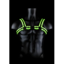 Kožený harness Ouch! Glow in the Dark Buckle Bulldog svietiaci pánsky kožený postroj