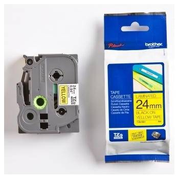 Brother TZ-651 / TZe-651, 24mm x 8m, черен печат / жълт фон, оригинална лента (TZE651)