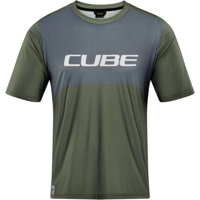 Cube Vertex Round Neck Short Sleeve olive/grey