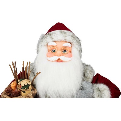 Dekorácia MagicHome Vianoce Santa s lampášom červený 46 cm