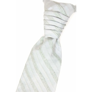 Francúzska kravata s vreckovkou zelené prúžky