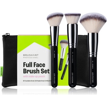 BrushArt Professional Full Face brush set with makeup pouch Комплект четки с чантичка Black