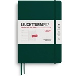 Leuchtturm1917 372704 Weekly Calendar & Notebook Dotted Medium (A5) 2026, Forest Green, English (372704)