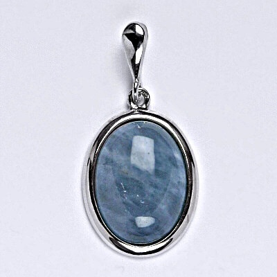 Čištín Stříbrný přívěsek s přírodním kamenem akvamarin A 16 x, P 1455