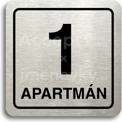 ACCEPT Piktogram 1 apartmán - stříbrná tabulka - černý tisk