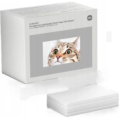 Xiaomi Фотохартия Xiaomi Portable Dye-Sublimation Photo Paper, 2бр. мастилени патрони, 50x76mm, 50 листа (BHR082PGL)