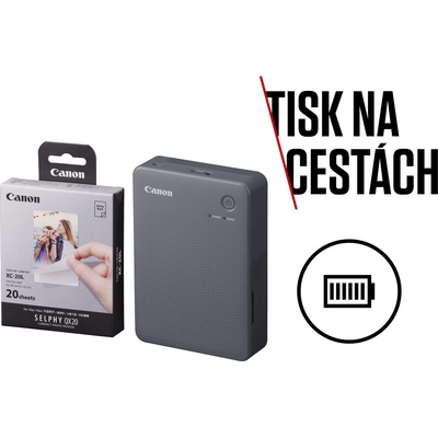 Canon SELPHY Square QX20 šedá KIT (vč. 20ks papíru) (6752C010)