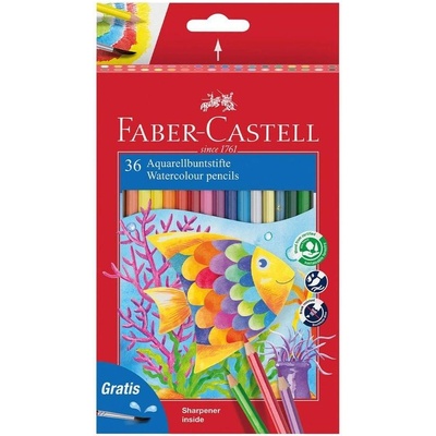 Faber-Castell Акварелни моливи, 36 цвята, с включена четка (1015130071)