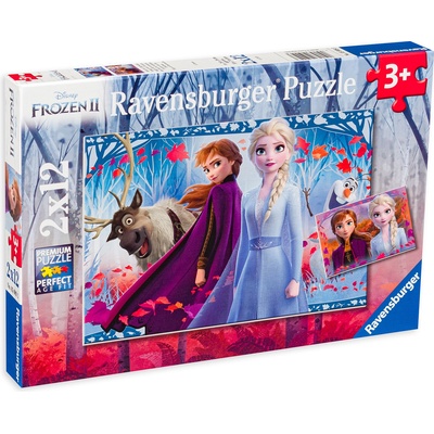 Ravensburger Пъзел Ravensburger от 2 x 12 части - Замръзналото кралство 2, Пътуване към непознатото (05009)
