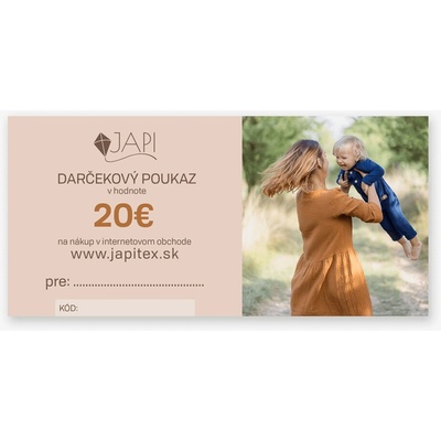 JAPITEX Darčeková poukážka - 040 - Biela
