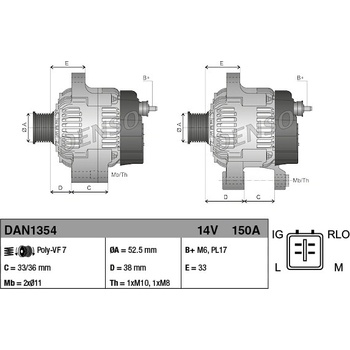 Alternátor DENSO DAN1354
