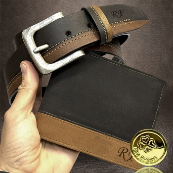 BESTSELLER set combo antracit a hnědá navíc monogram