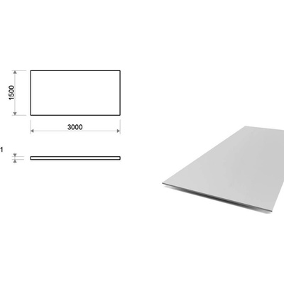 Hliníkový plech 1,5x3 m, tloušťka 1 mm (EN 5754) H22
