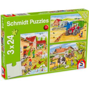 Schmidt Spiele Пъзел Schmidt 3 в 1 - Във фермата (56216) - ozone