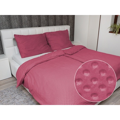 Biante Hrejivé obliečky Minky TOP 3D bodky MKP-057 Ostružinové 140x200 70x90